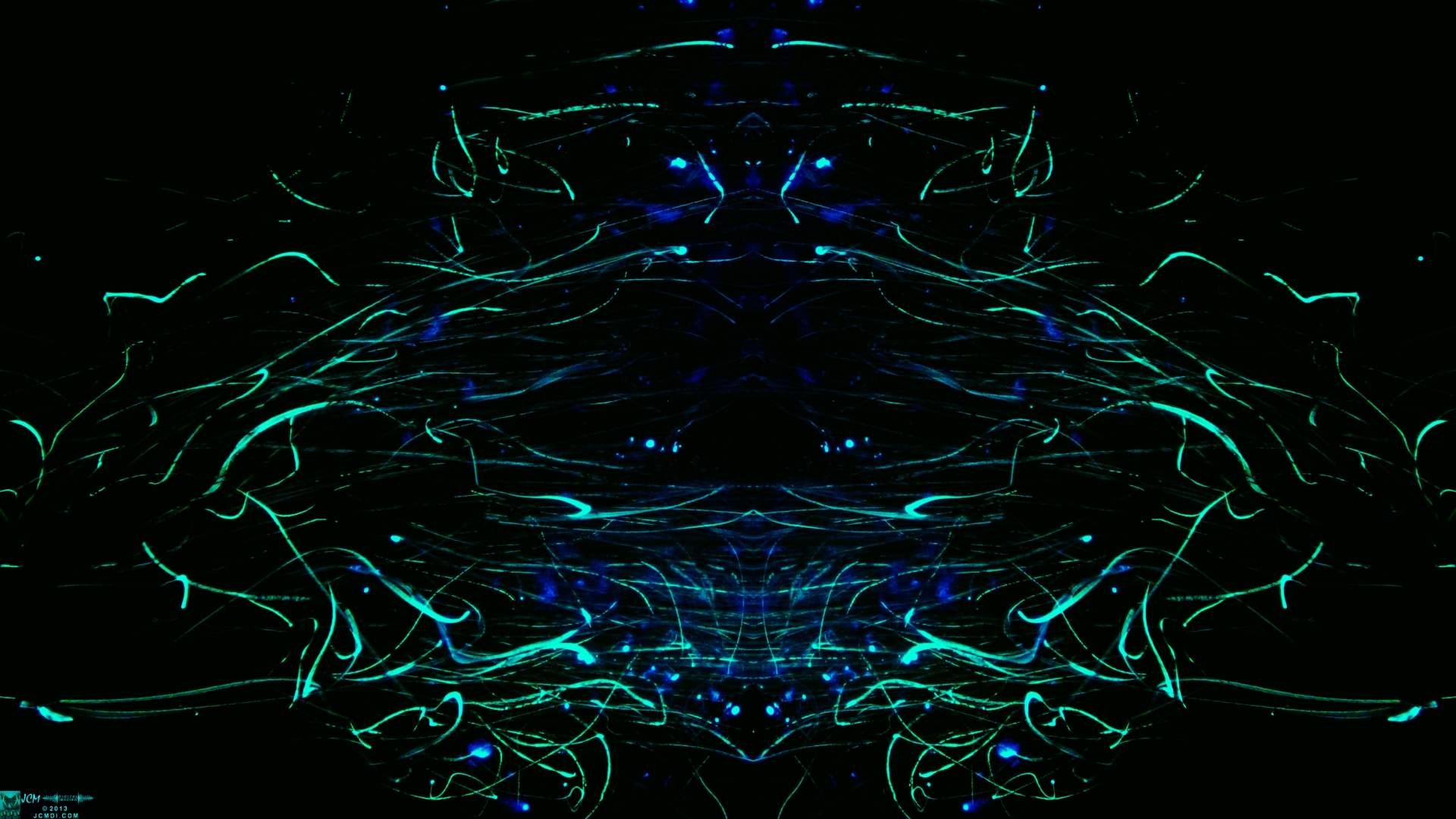 Quadroscopic art made from a still image � Fireplace coals and firefall